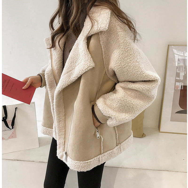 Women’s Oversized Winter Jacket with Sherpa Lining 0
