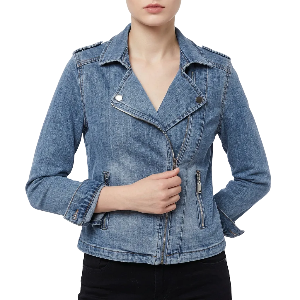 Women’s Jacket Asymmetrical Zip with Notch Lapels