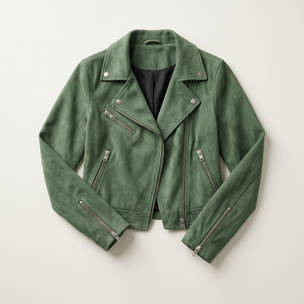 Women’s Jacket Biker Style Design and Zipper Cuffs
