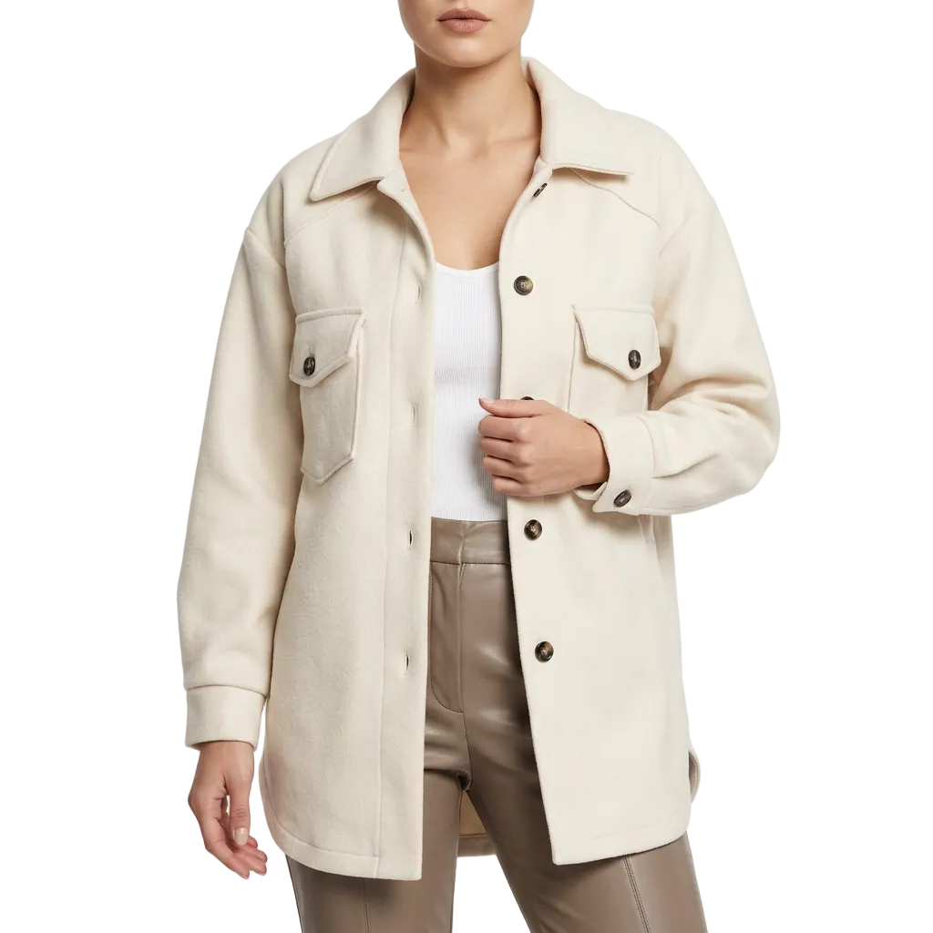 Women’s Jacket Front Button Closure with Flapped Pockets