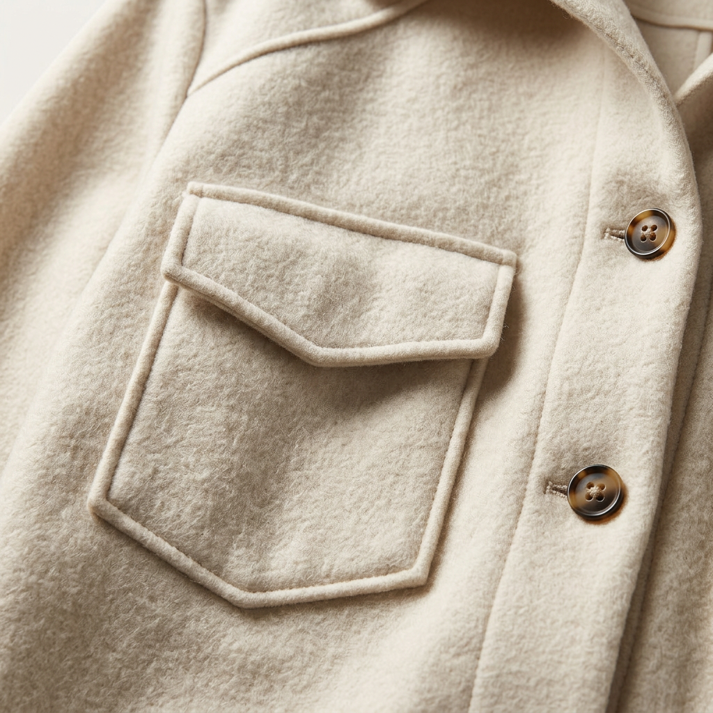 Women’s Jacket Front Button Closure with Flapped Pockets