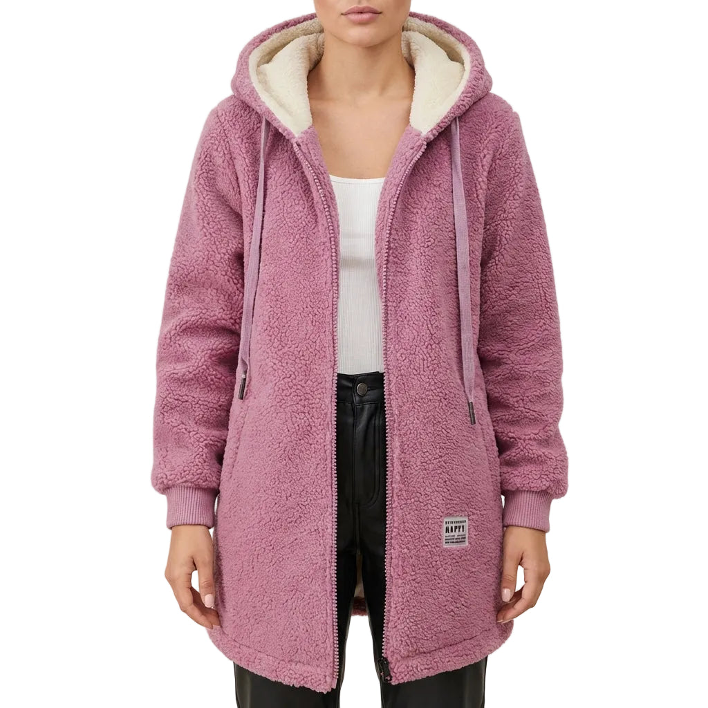 Women’s Jacket Hoodie Contrast Plush Lining Style