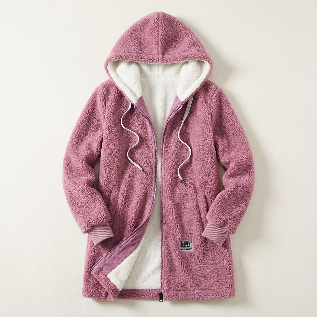 Women’s Jacket Hoodie Contrast Plush Lining Style