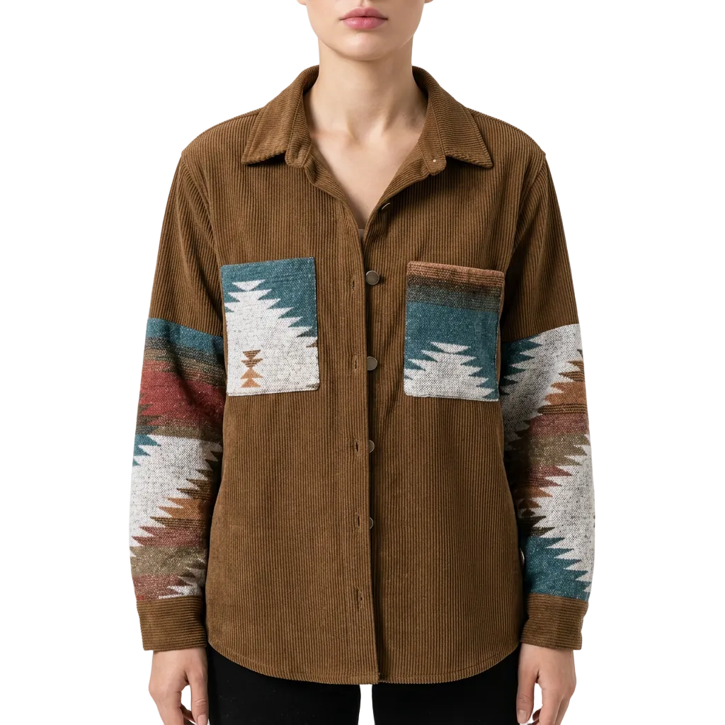 Women’s Jacket Open Front Style with Graphic Patch Details