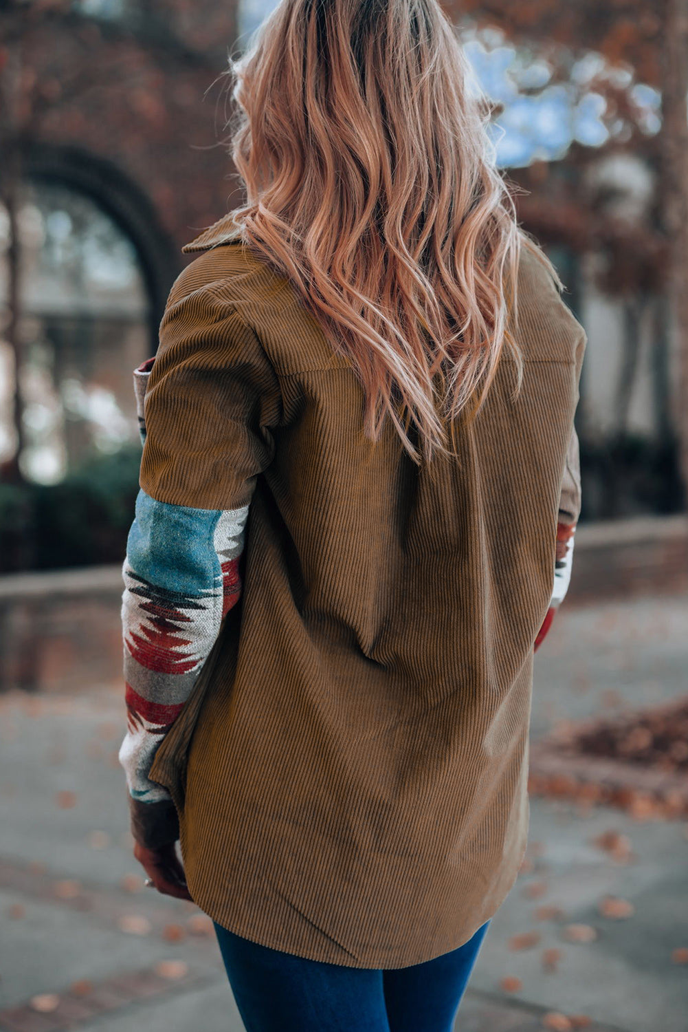 Corduroy jacket with Aztec pattern 6