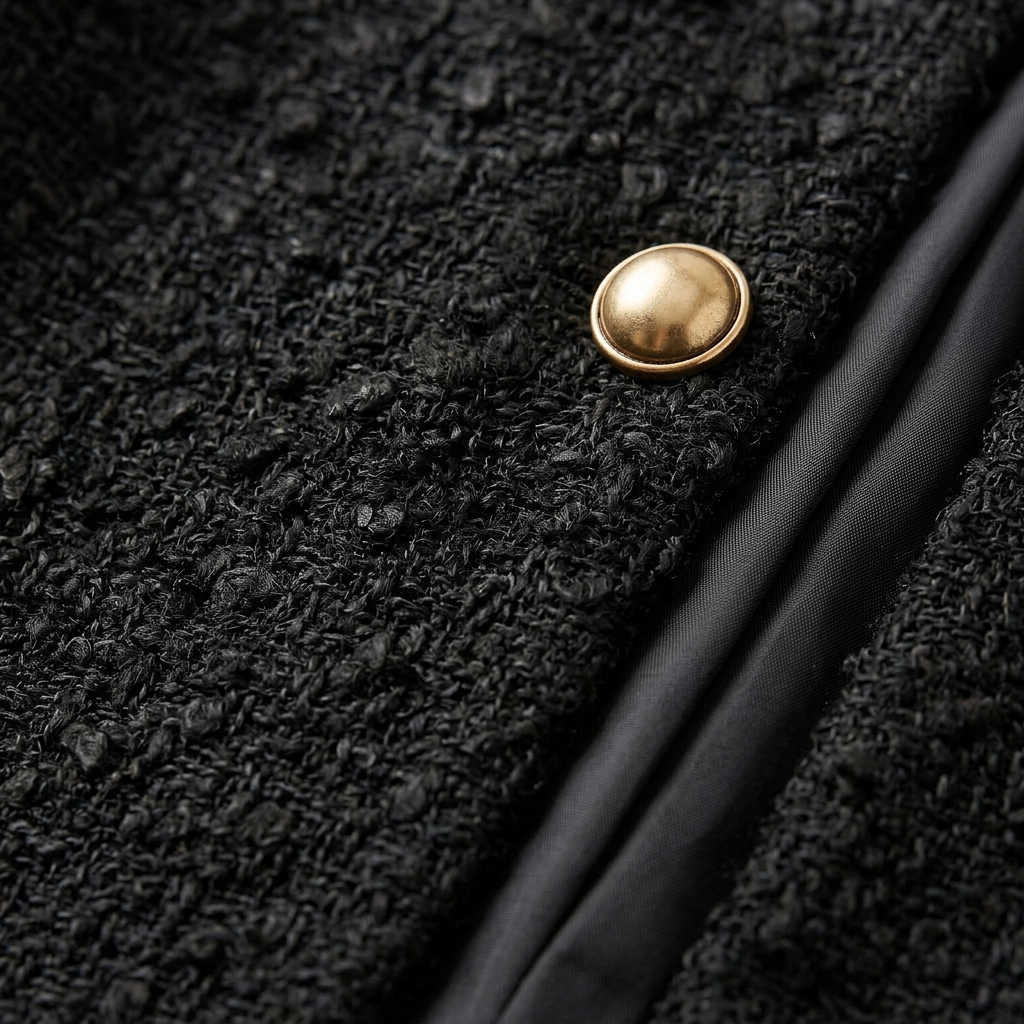Women’s Jacket Round Neckline and Single Breasted Closure