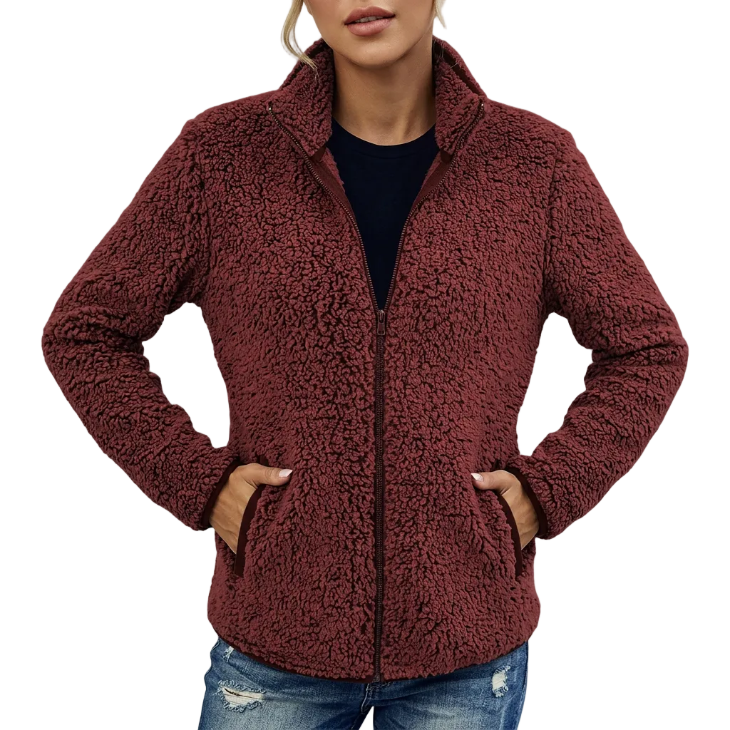 Women’s Jacket Stand Collar and Side Pockets