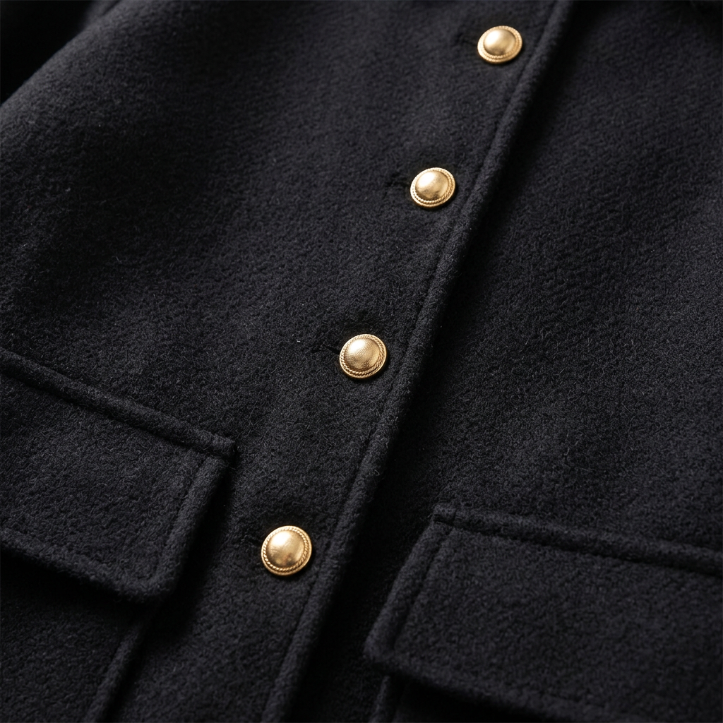Women’s Jacket Turn-Down Collar Button Closure