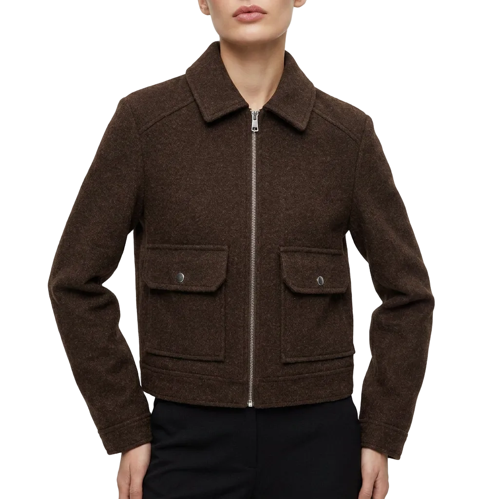 Women’s Jacket Turn-Down Collar Zipper Closure
