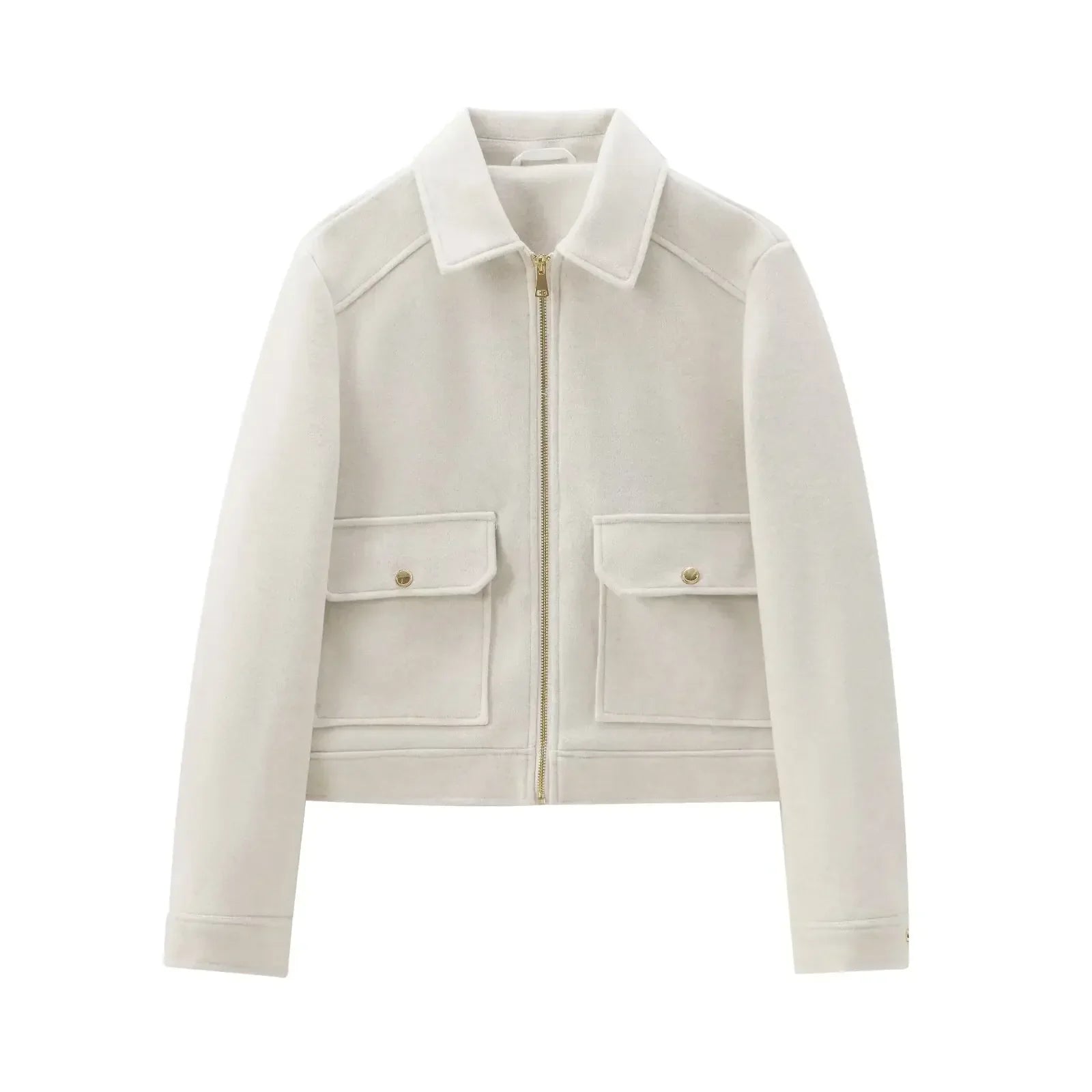 Women’s Jacket Turn-Down Collar Zipper Closure