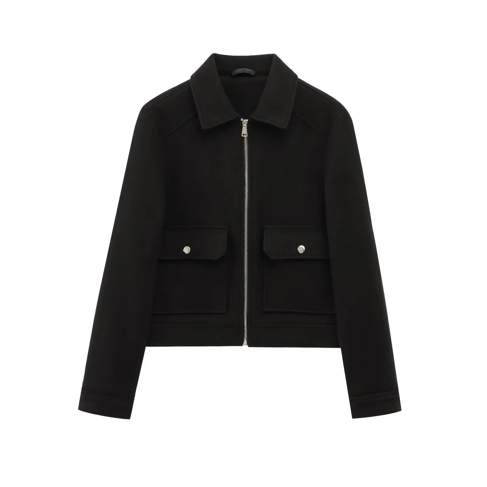 Women’s Jacket Turn-Down Collar Zipper Closure