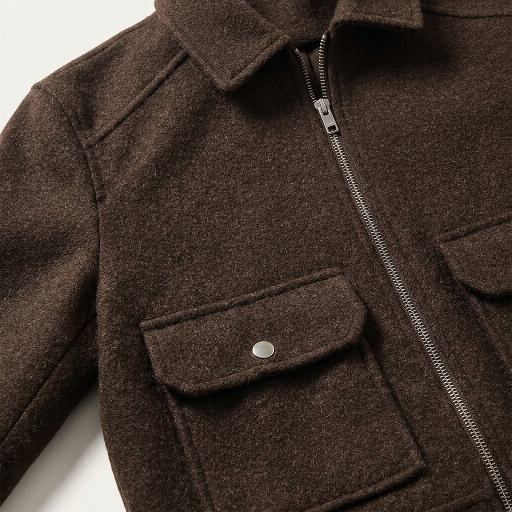 Women’s Jacket Turn-Down Collar Zipper Closure