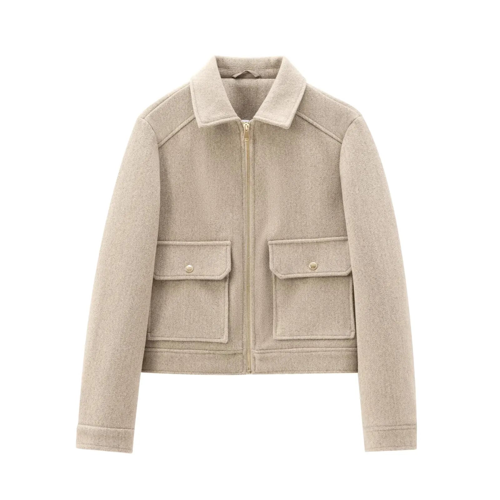 Women’s Jacket Turn-Down Collar Zipper Closure