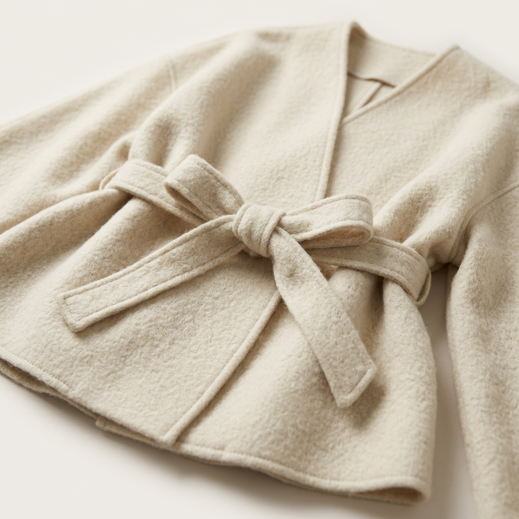 Women’s Jacket Wrap Front with Fabric Tie Belt
