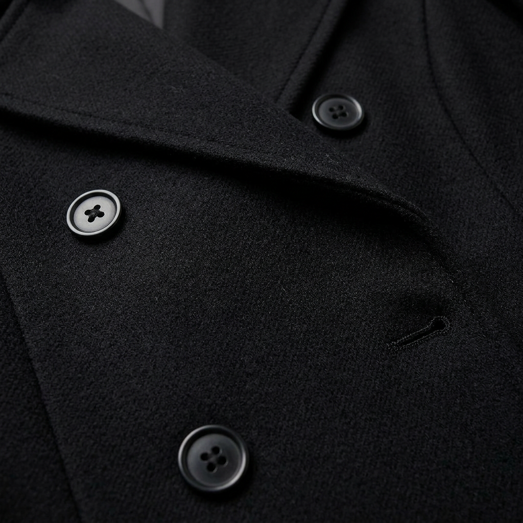 Women’s Knee-Length Coat Notch Lapel Open Front