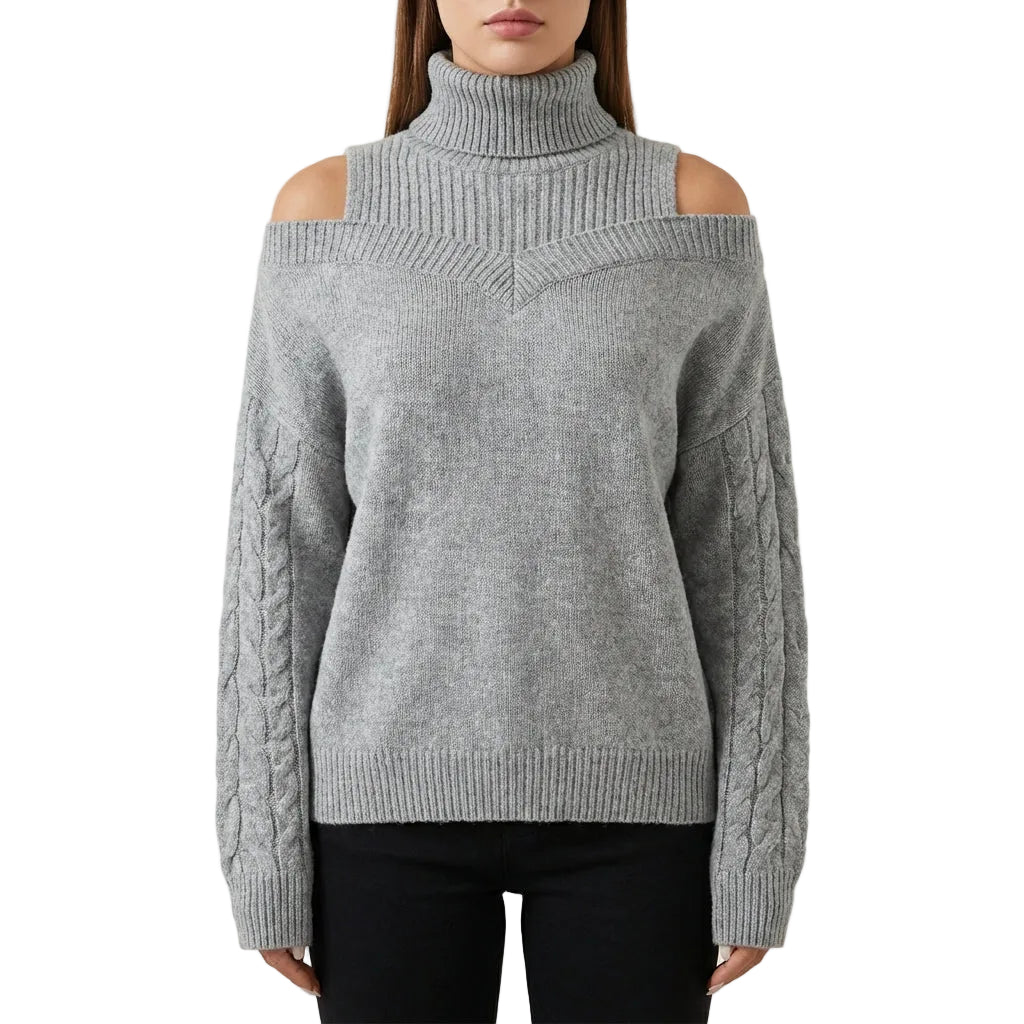 Women’s Knit Sweater Cable Detail Sleeves