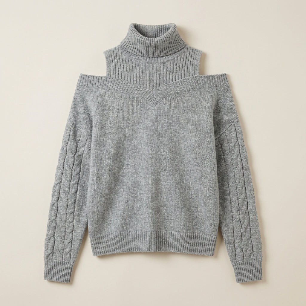 Women’s Knit Sweater Cable Detail Sleeves