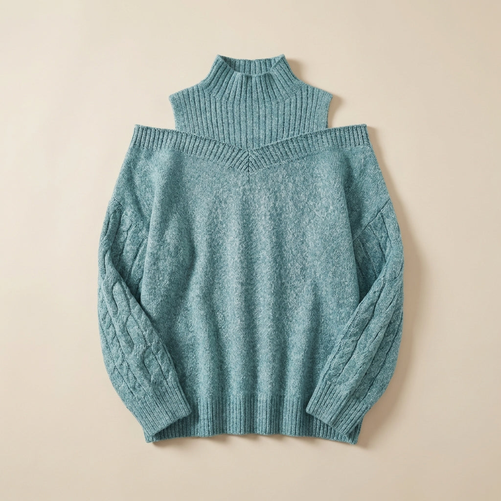 Women’s Knit Sweater Cable Detail Sleeves