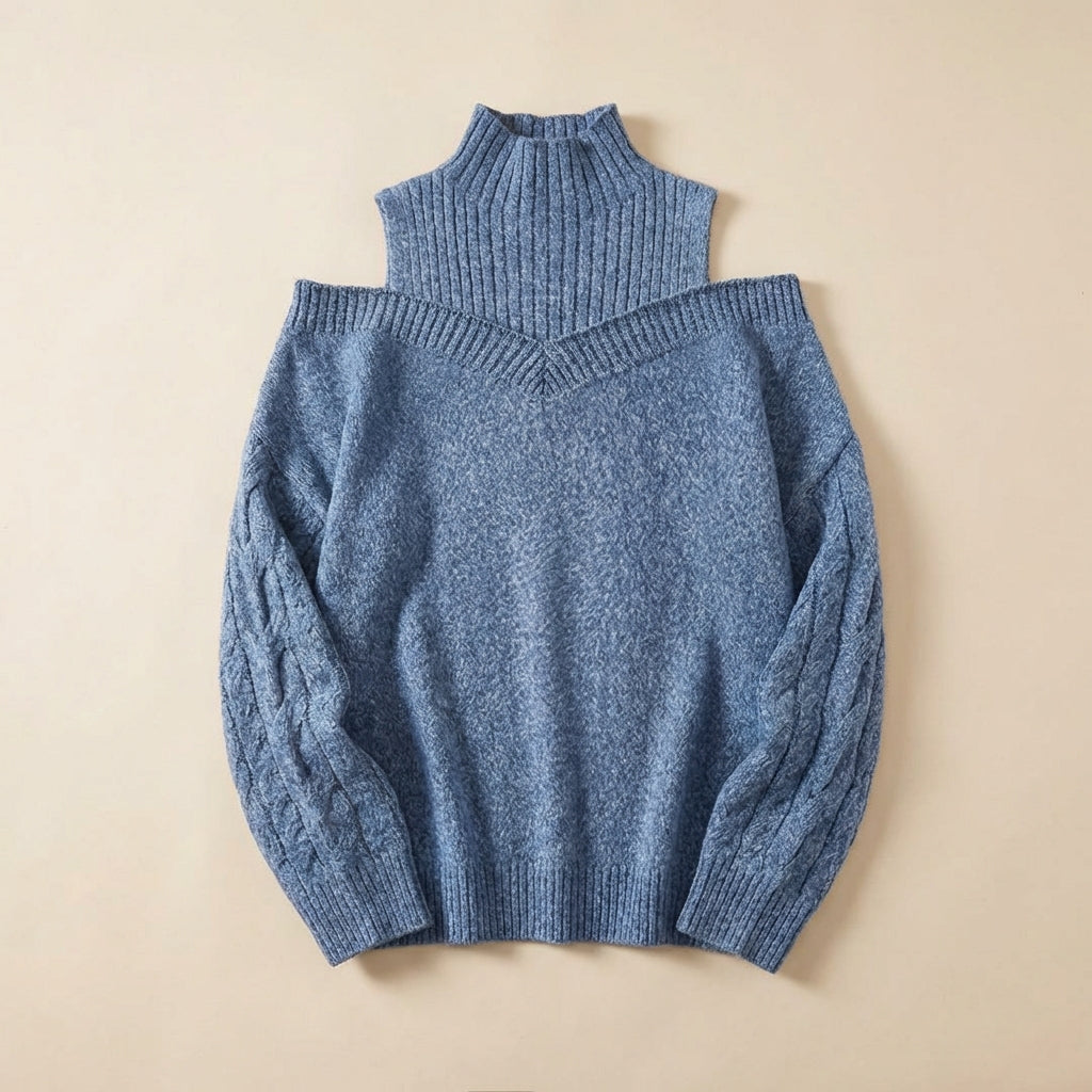 Women’s Knit Sweater Cable Detail Sleeves