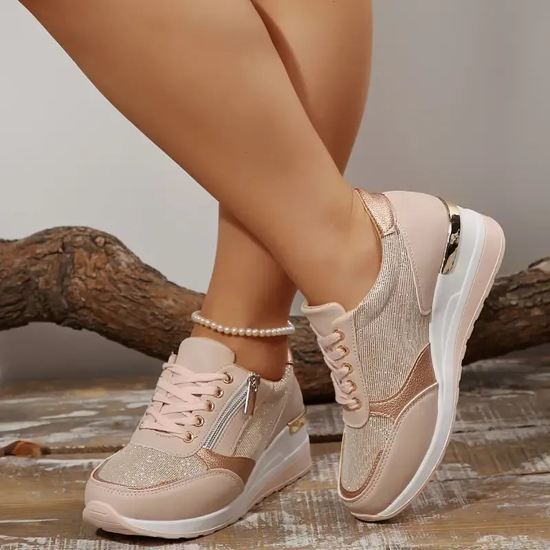 Women's Comfortable Sneakers with Side Zip, Cushioned Sole, and Modern Design 2