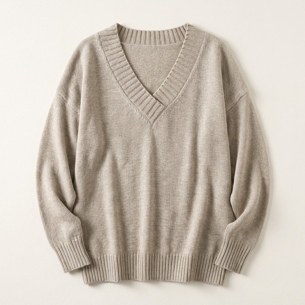 Women’s Long-Sleeve Sweater Drop Shoulders Straight Cut