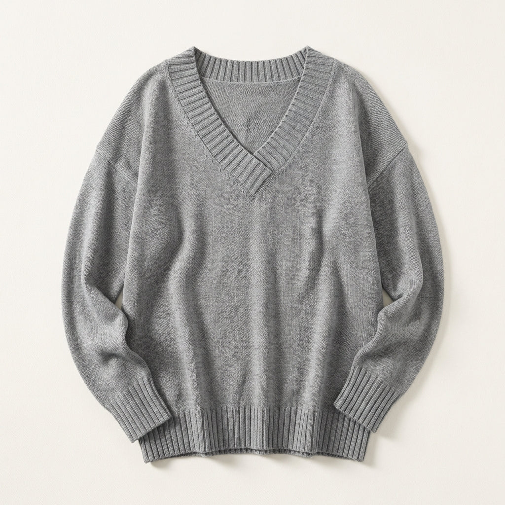 Women’s Long-Sleeve Sweater Drop Shoulders Straight Cut