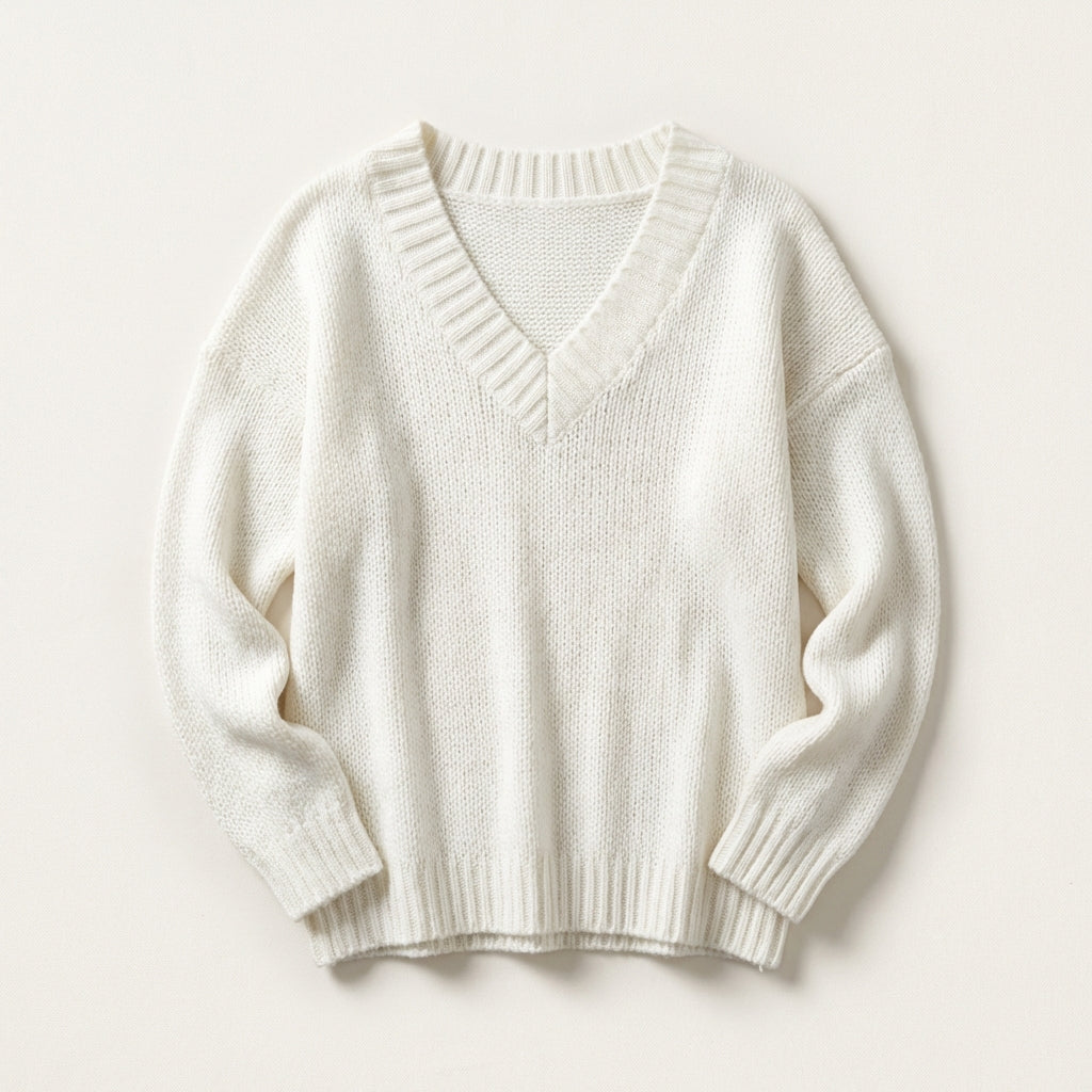 Women’s Long-Sleeve Sweater Drop Shoulders Straight Cut