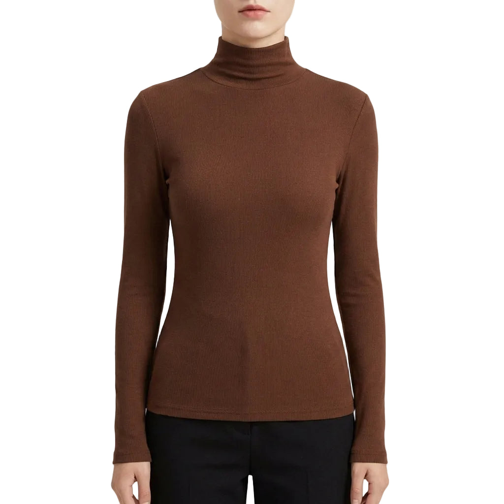Women’s Long-Sleeve Sweater High Neck Fitted Cut