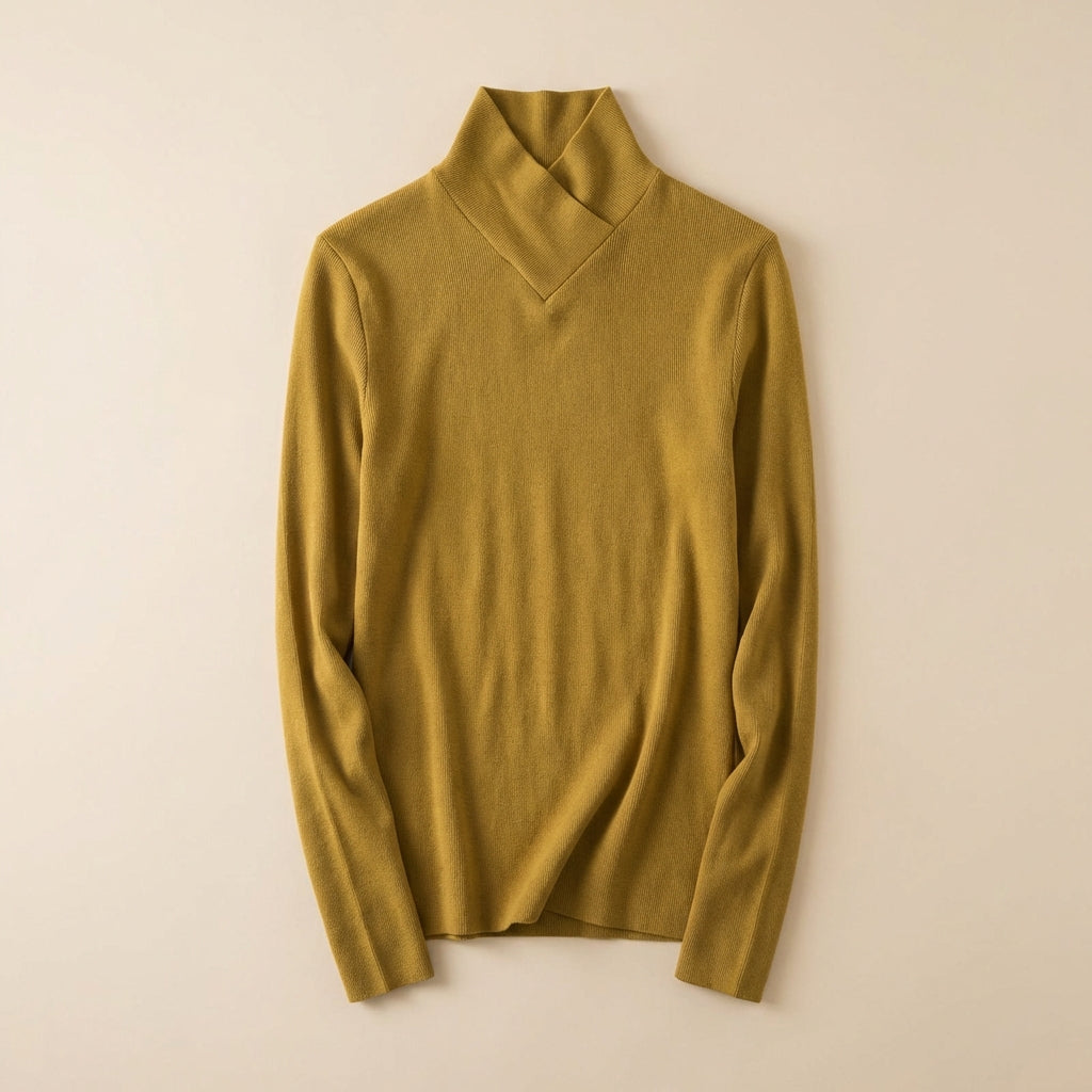 Women’s Long-Sleeve Sweater High Neck Fitted Cut