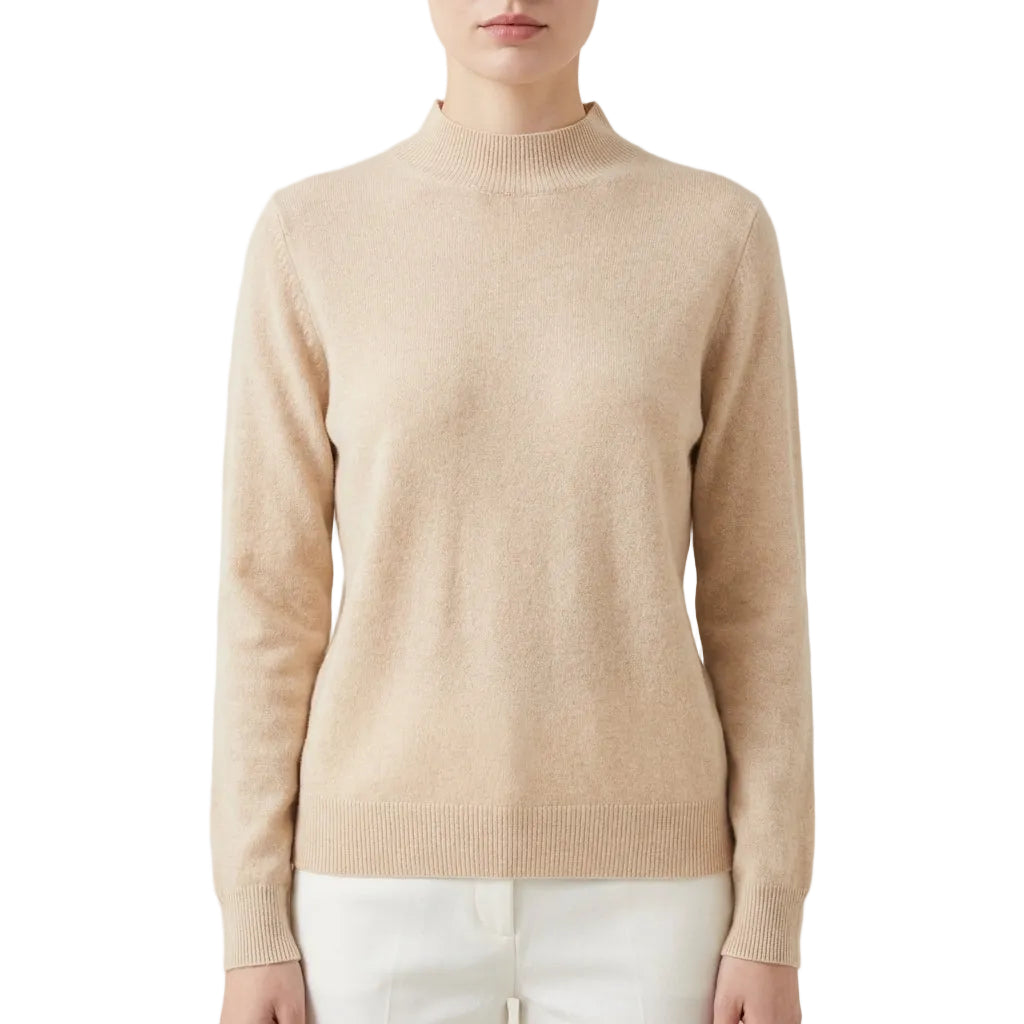 Women’s Long-Sleeve Sweater High Neck Straight Cut