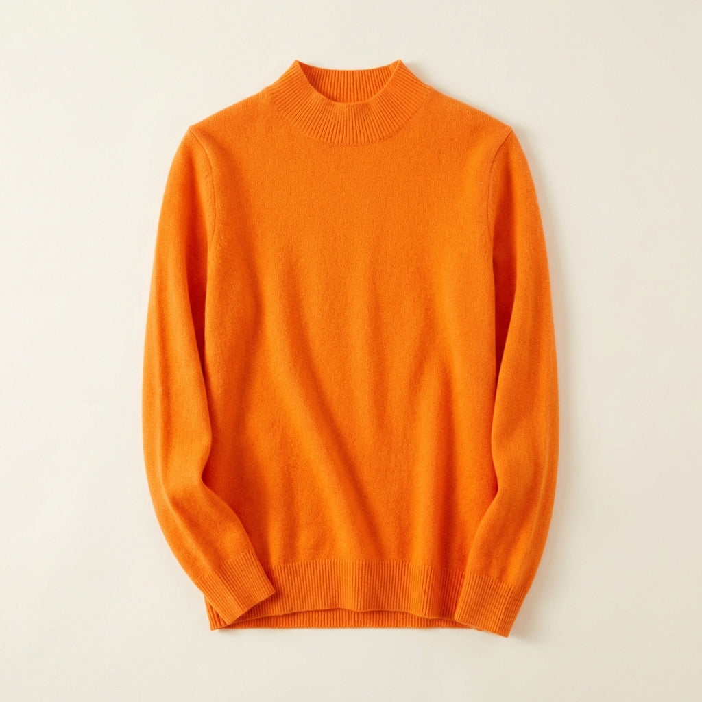 Women’s Long-Sleeve Sweater High Neck Straight Cut