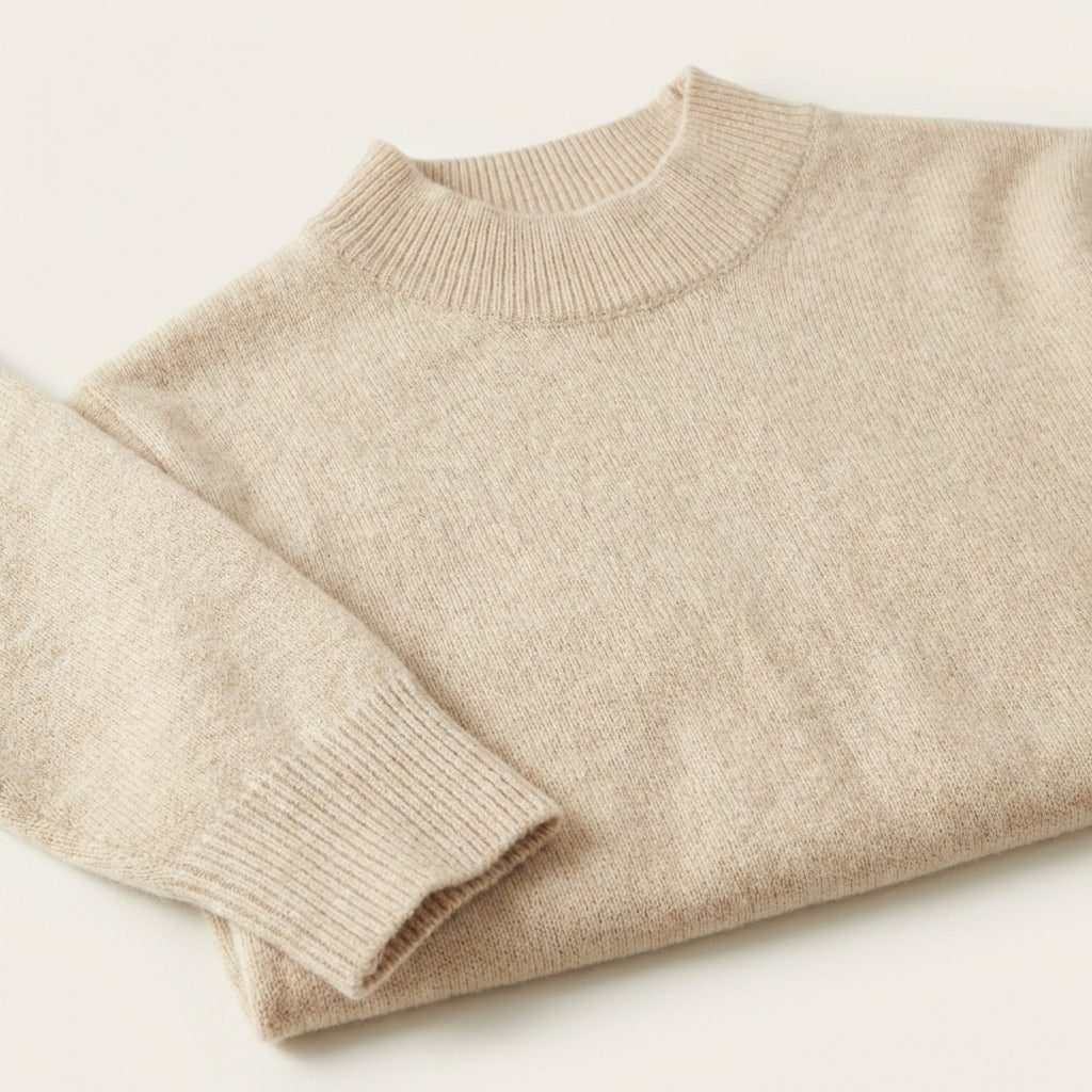 Women’s Long-Sleeve Sweater High Neck Straight Cut