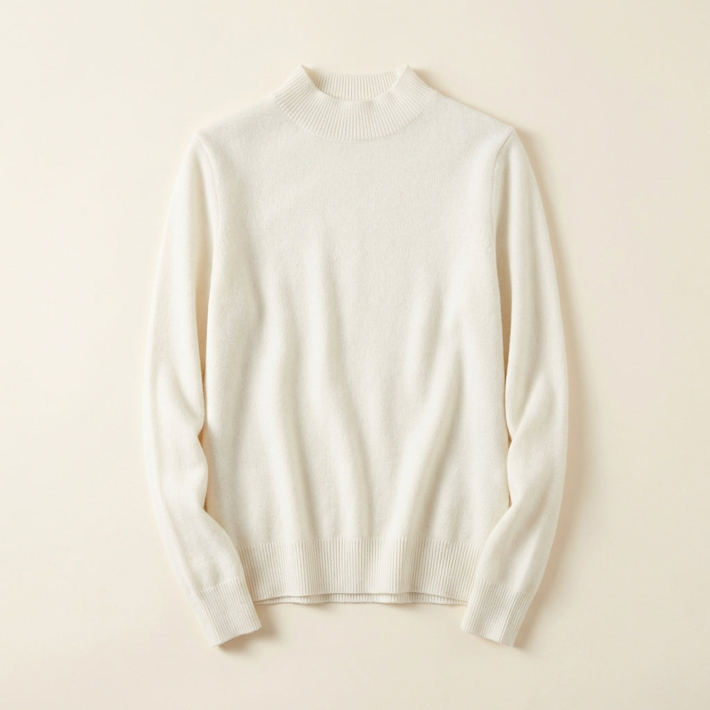 Women’s Long-Sleeve Sweater High Neck Straight Cut