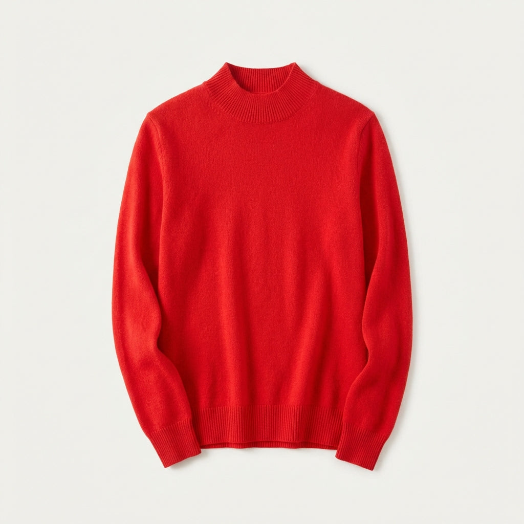 Women’s Long-Sleeve Sweater High Neck Straight Cut