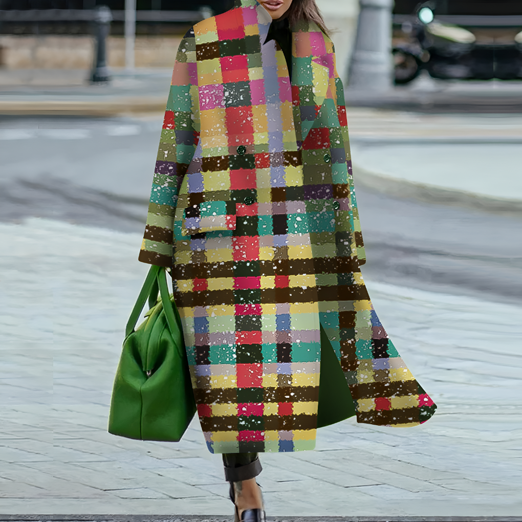 Waterproof Long Coat with Buttons for Women 7