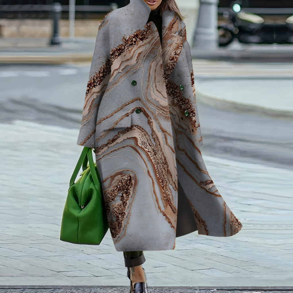 Waterproof Long Coat with Buttons for Women 12