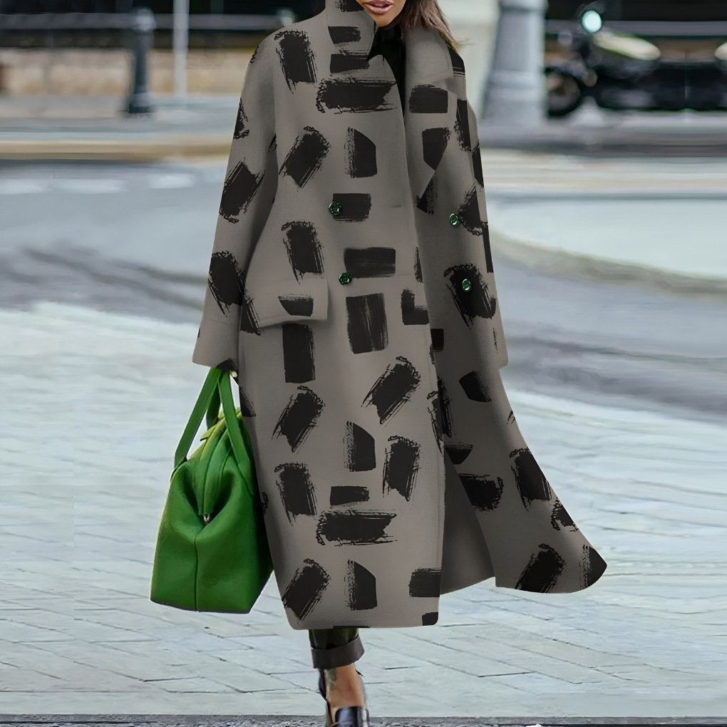 Waterproof Long Coat with Buttons for Women 13