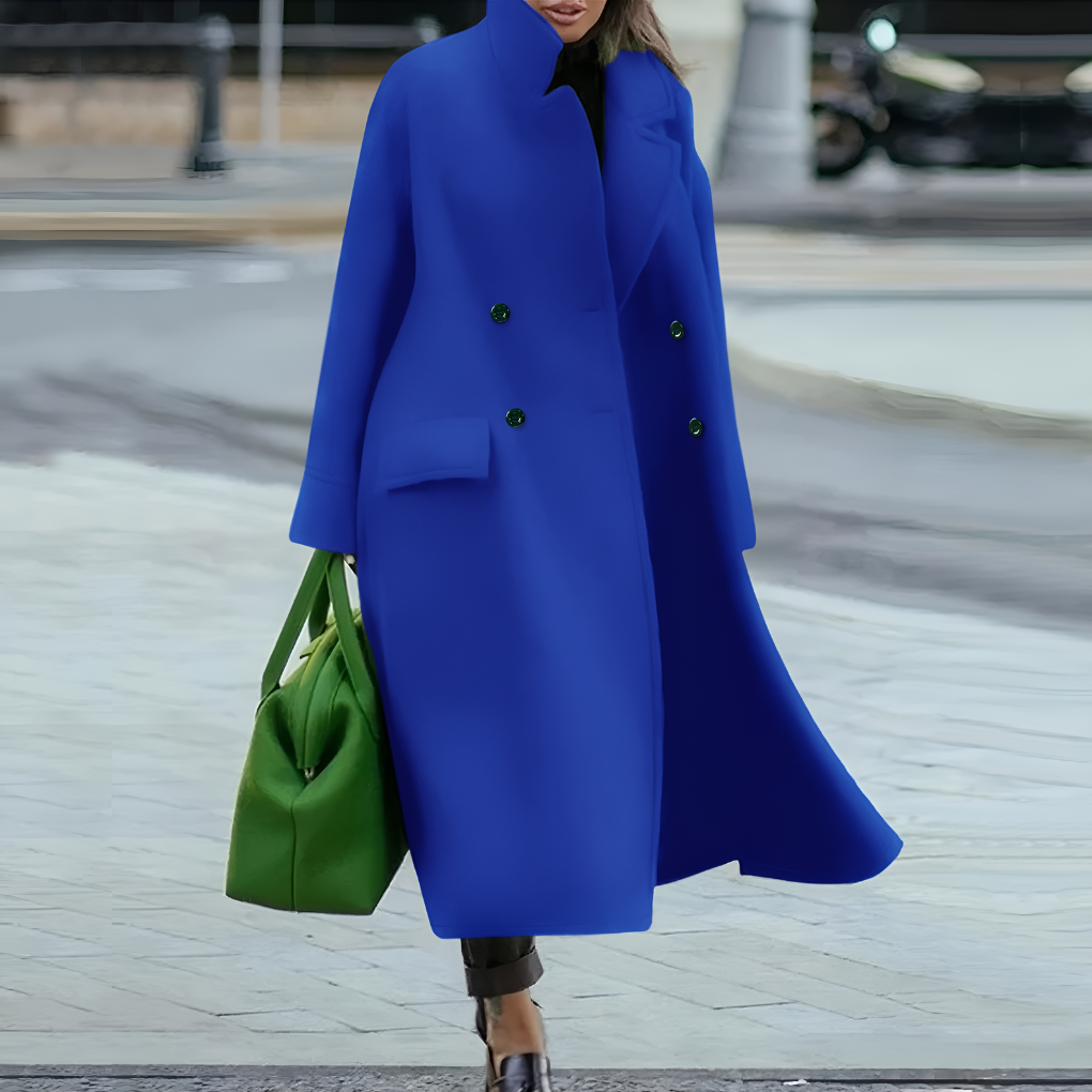 Waterproof Long Coat with Buttons for Women 2