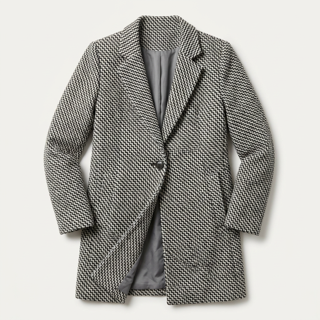 Women’s Long Coat Notch Lapel Pattern