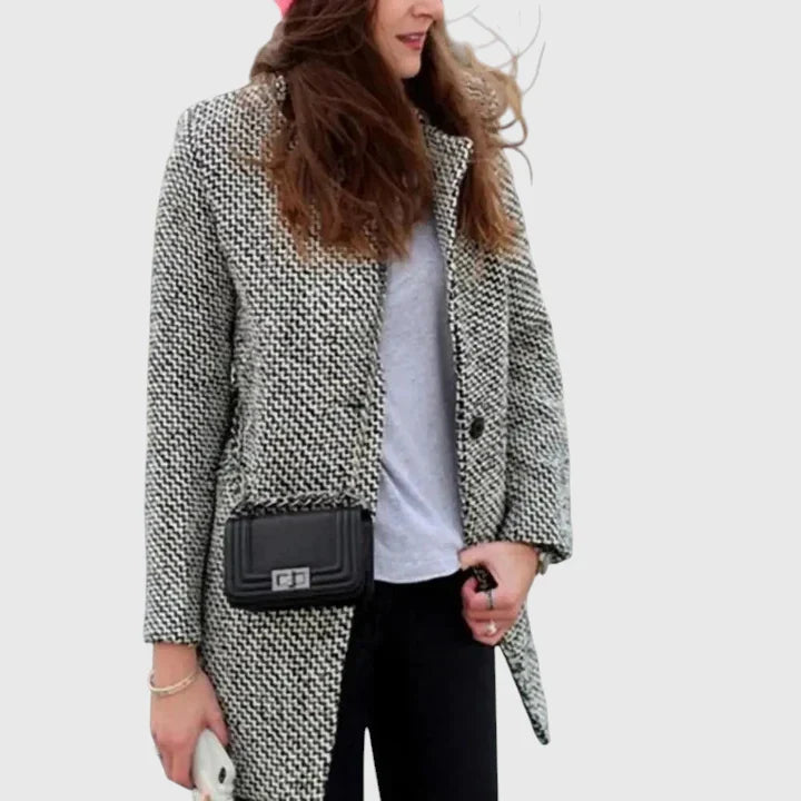 Women’s Long Coat Notch Lapel Pattern