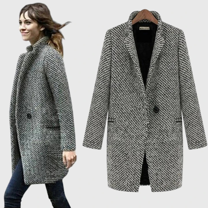 Women’s Long Coat Notch Lapel Pattern
