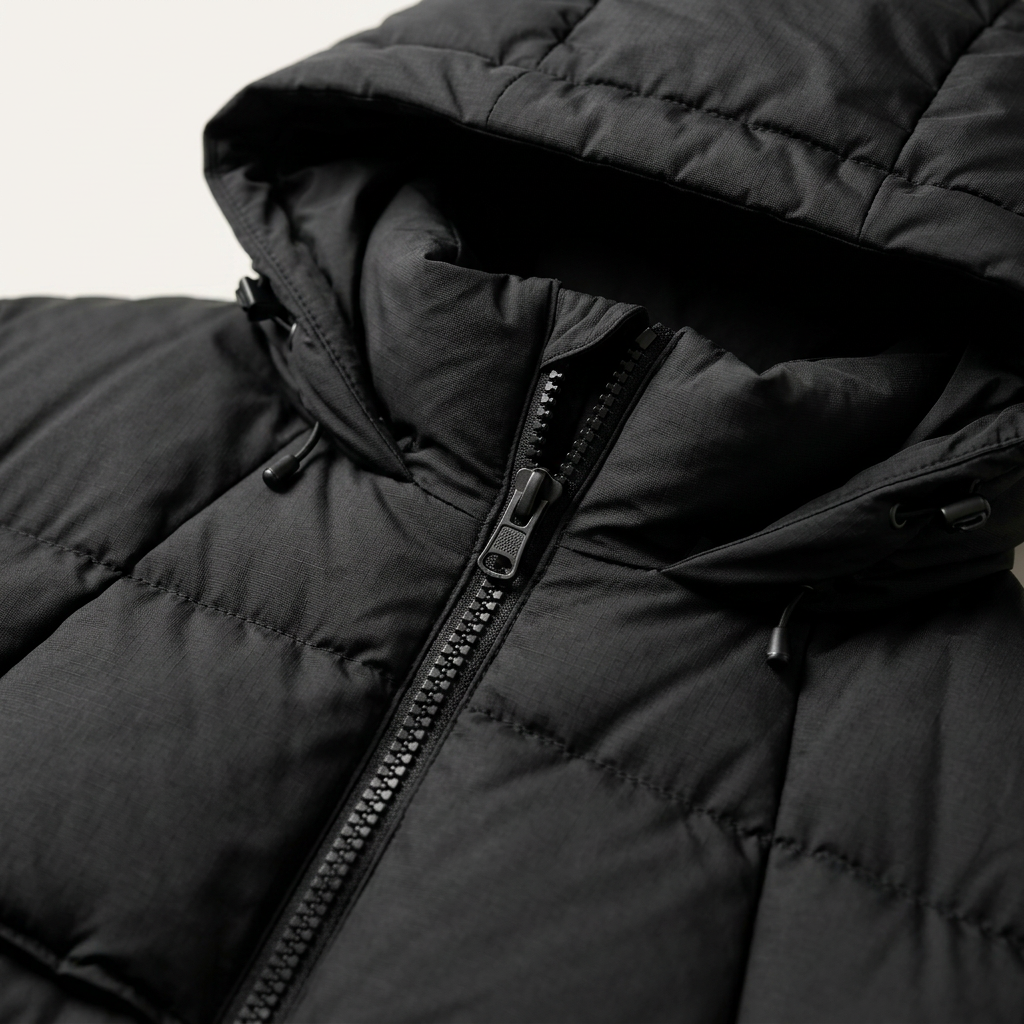 Women’s Long Puffer Coat Full Front Zipper Hooded Style
