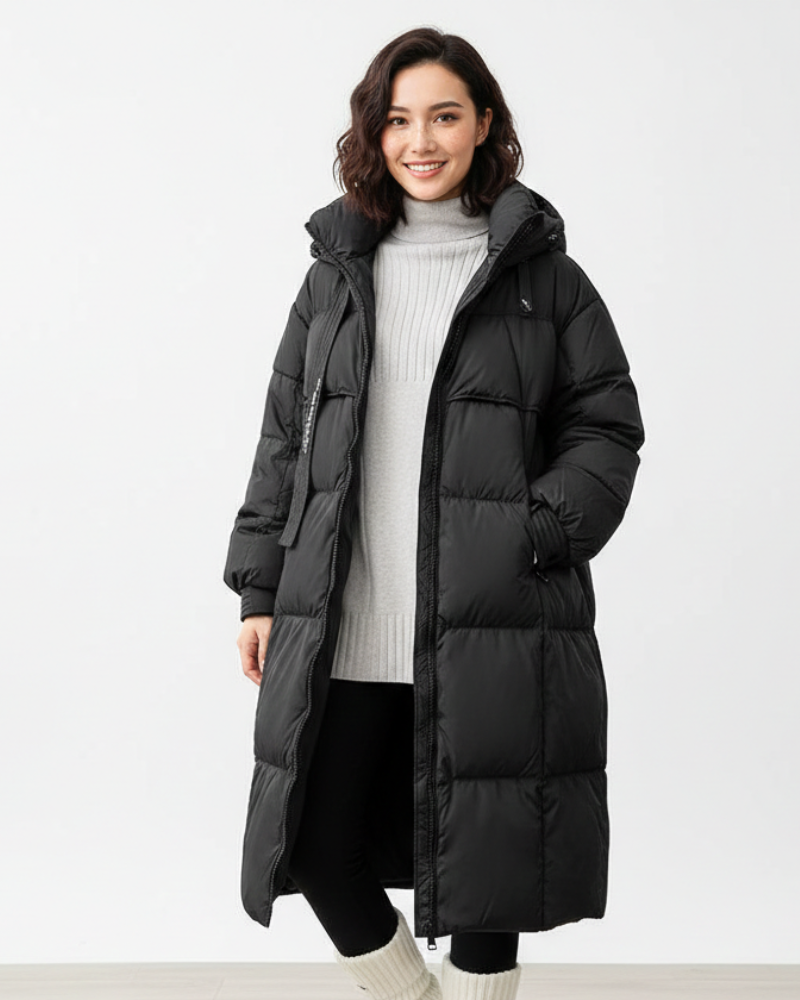 Laura Women's Long Parka – Warm Coat with Hood, Relaxed Fit & Straight Silhouette 0