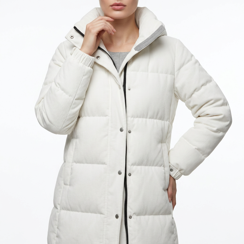 Women’s Long Puffer Coat High Collar Hooded Outerwear