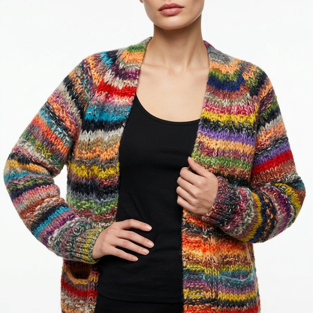 Women’s Long Sleeve Cardigan Open Front Placket