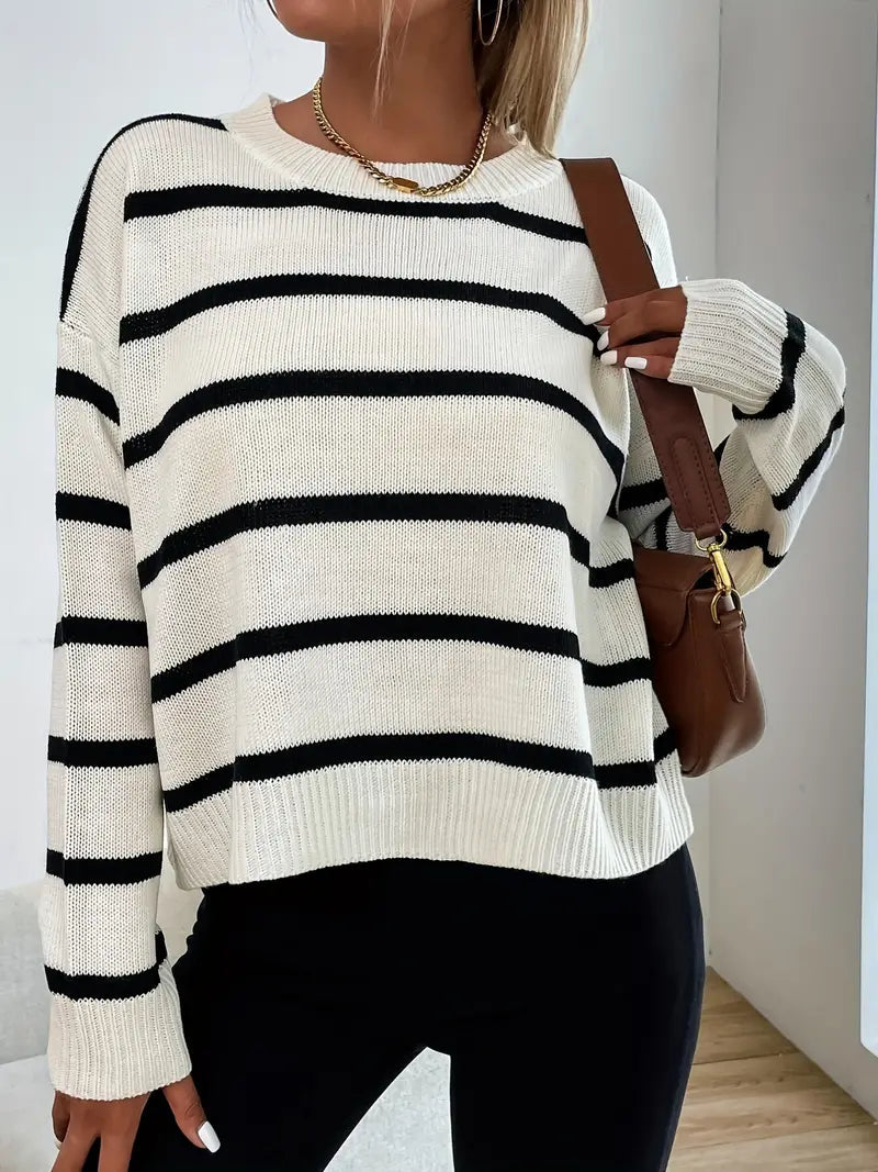 Laura® | Women's striped casual sweater 1