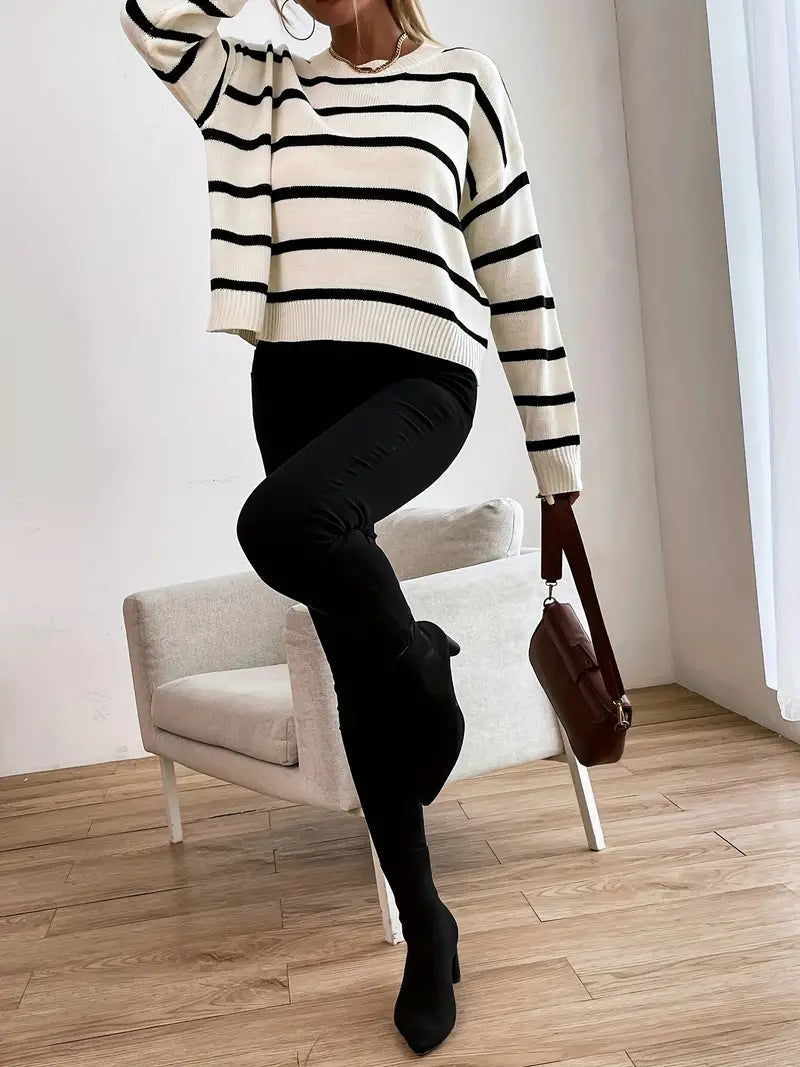 Laura® | Women's striped casual sweater 3