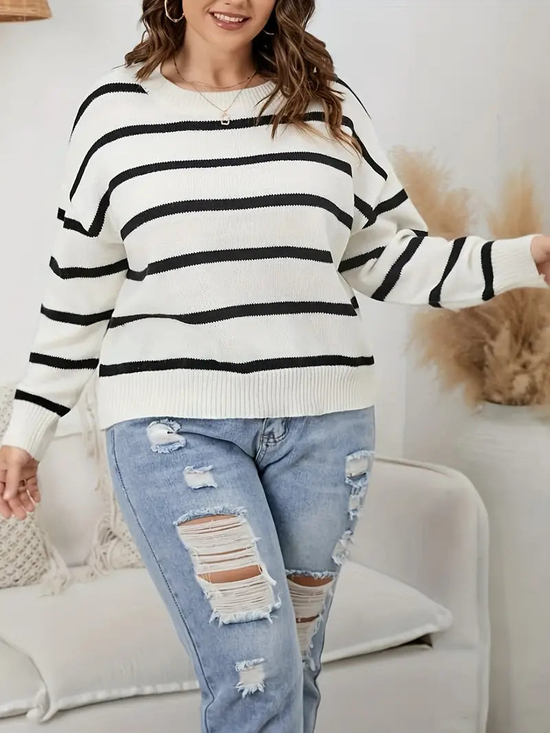 Laura® | Women's striped casual sweater 4
