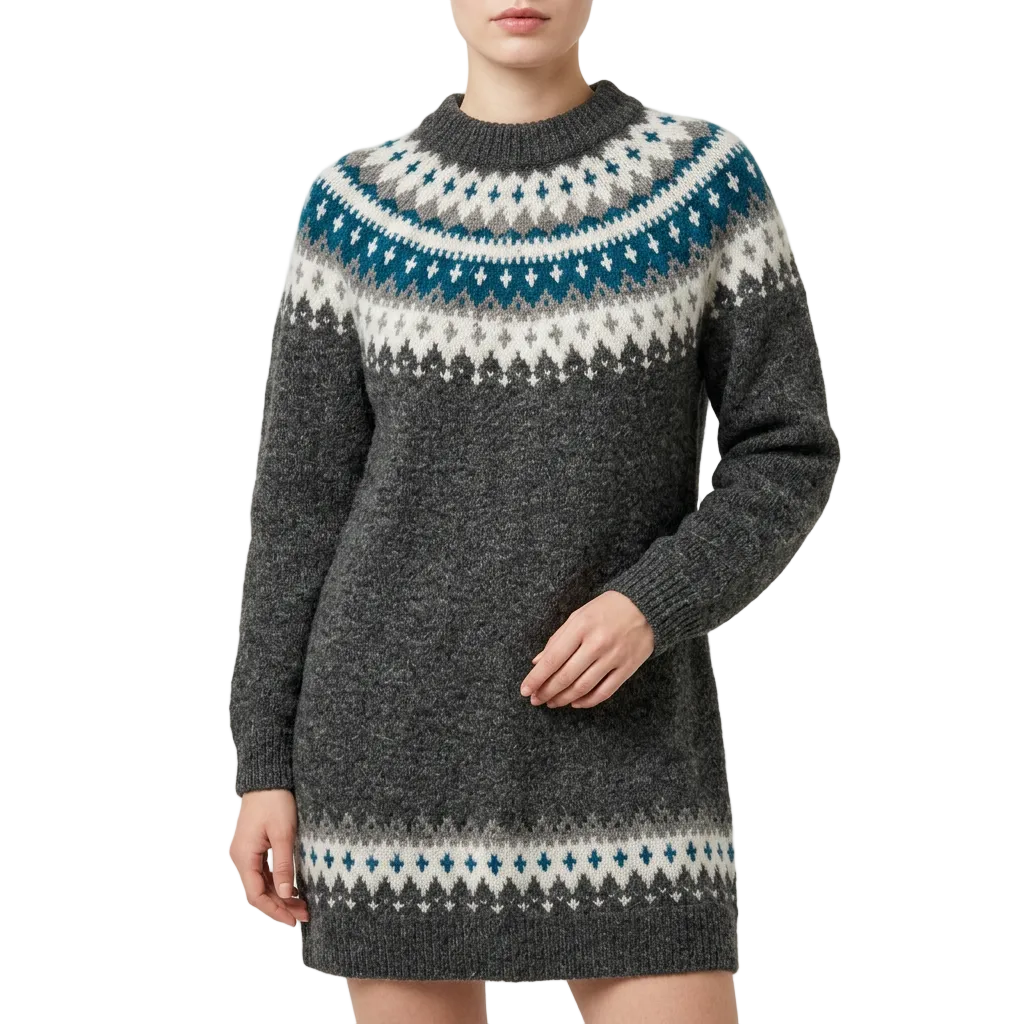 Women’s Long Sleeve Sweater Midi Length Cut