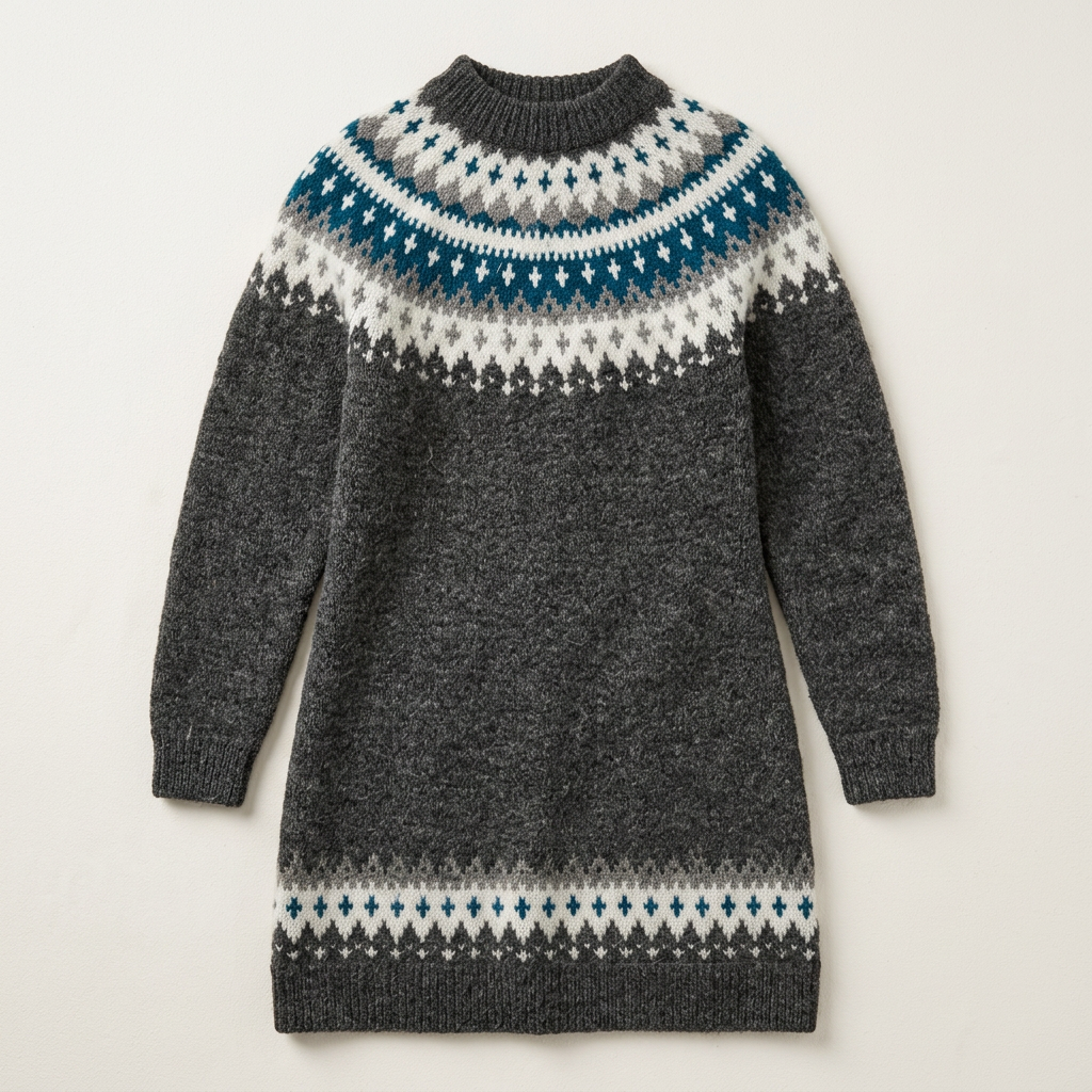 Women’s Long Sleeve Sweater Midi Length Cut